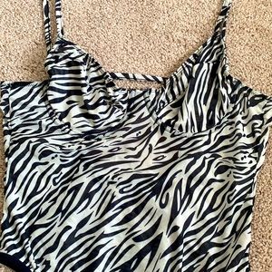 Zebra print sheer bodysuit